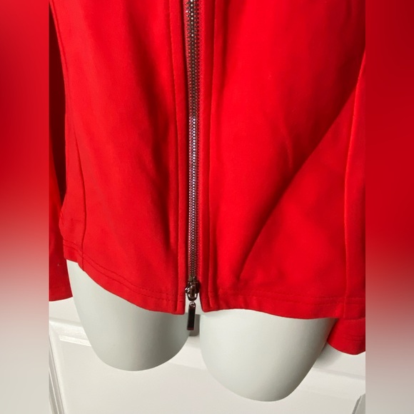 Joseph Ribkoff Bright Red Zippered Jacket Stretch Size 4 - Picture 8 of 12
